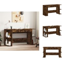 Schreibtisch Räuchereiche 140x50x75 cm Holzwerkstoff - Bürostuhl - Schreibtisch - Home Office - Arbeitsplatz - Holztisch von VIDAXL