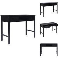 Vidaxl - Schreibtisch Schwarz 108x45x76 cm Massivholz Paulownia - Holzscherbtisc h Schwarz - Paulownia Schreibtisch - Home Office Schreibtisch von VIDAXL