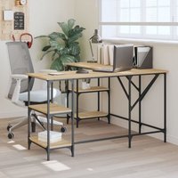Schreibtisch Sonoma-Eiche 139x139x75 cm Holzwerkstoff Vidaxl von VIDAXL