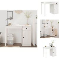 Schreibtisch Weiß 100x50x75 cm Massivholz Kiefer - Holz Schreibtisch - Kiefer Schreibtisch - Weißer Schreibtisch - Bürostuhl - Home Office Schreibtisch Weiß 100x50x75 cm Massivholz Kiefer - Holz Schreibtisch - Kiefer Schreibtisch - Weißer Schreibtisch - Bürostuhl - Home Office von VIDAXL