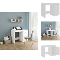 Schreibtisch Weiß 100×50×76 cm Holzwerkstoff - Schreibtisch - Weißer Schreibtisch - Bürostuhl - Home Office - Holzwerkstoff Schreibtisch von VIDAXL
