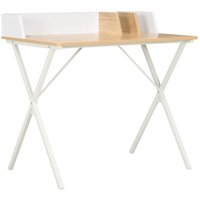 Schreibtisch Weiß und Natur 80x50x84 cm Vidaxl von VIDAXL