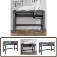 Schreibtisch hamar Dunkelgrau 110x40x75 cm Massivholz Kiefer - Holz Schreibtisch - Schreibtisch Dunkelgrau - Bürotisch - Home Office - Arbeitszimmer von VIDAXL
