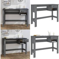 Schreibtisch hamar Dunkelgrau 110x40x75 cm Massivholz Kiefer - Holz Schreibtisch - Schreibtisch Dunkelgrau - Bürotisch - Home Office - Arbeitszimmer von VIDAXL