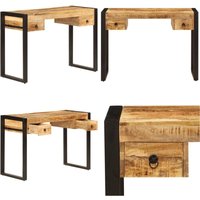 Schreibtisch mit 2 Schubladen 110 x 50 x 77 cm Mangoholz Massiv - Mangoholz Schreibtisch - Vintage Schreibtisch - Bürotisch - Arbeitsplatz von VIDAXL