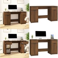 Schreibtisch mit Beistellschrank Braun Eichen-Optik - Bürostuhl - Schreibtisch - Home Office - Arbeitsplatz - Eiche Optik - Home & Living von VIDAXL