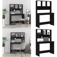 Schreibtisch mit Regal Schwarz 102x45x148 cm Holzwerkstoff - Schreibtisch - Bürostuhl - Home Office - Arbeitsplatz - Holzwerkstoff - Home & Living von VIDAXL