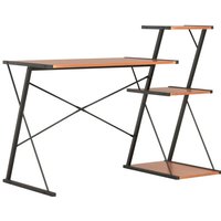 Computertisch，Schreibtisch mit Regal Schwarz und Braun 116×50×93 cm vidaXL von BONNEVIE