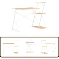 Schreibtisch mit Regal Weiß und Eiche 116×50×93 cm - Bürostuhl - Schreibtisch - Home Office - Computerarbeitsplatz - Arbeitszimmer von VIDAXL