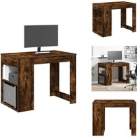 Schreibtisch mit Schubladen Ablage Räuchereiche 102x62x77,5 cm - Schreibtisch - Schreibtische - Bürotisch - Arbeitstisch von VIDAXL