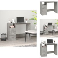 Schreibtisch mit Schubladen Betongrau 102x50x76cm Holzwerkstoff - Schreibtisch - Home Office - Bürostuhl - Holzwerkstoff - Betongrau von VIDAXL