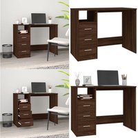 Schreibtisch mit Schubladen Braun Eichen-Optik 102x50x76 cm - Bürostuhl - Schreibtisch - Home Office - Arbeitsplatzgestaltung - Eiche Optik - Home & von VIDAXL