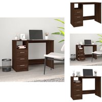 Schreibtisch mit Schubladen Braun Eichen-Optik 102x50x76 cm - Bürostuhl - Schreibtisch - Home Office - Arbeitsplatzgestaltung - Eiche Optik von VIDAXL