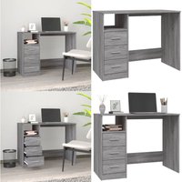 Schreibtisch mit Schubladen Grau Sonoma 102x50x76 cm - Bürostuhl - Schreibtisch - Home Office - Arbeitsplatzgestaltung - Ergonomischer Stuhl - Home & von VIDAXL