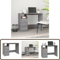 Schreibtisch mit Schubladen Grau Sonoma 102x50x76 cm - Bürostuhl - Schreibtisch - Home Office - Arbeitsplatzgestaltung - Ergonomischer Stuhl von VIDAXL
