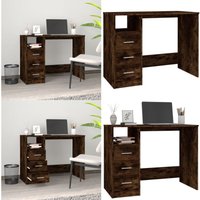 Schreibtisch mit Schubladen Räuchereiche 102x50x76 cm - Bürostuhl - Schreibtisch - Home Office - Arbeitsplatz - Laptoptisch - Home & Living von VIDAXL