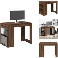 Schreibtisch mit Schubladen und Ablage Braun Eichen-Optik - Schreibtisch - Schreibtische - Bürotisch - Arbeitstisch von VIDAXL