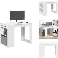 Schreibtisch mit Schubladen und Ablage Weiß 102x62x77,5 cm - Schreibtisch - Schreibtische - Bürotisch - Arbeitstisch von VIDAXL
