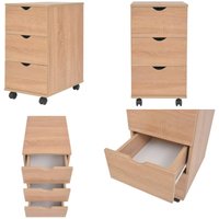 Schubladenelement 33×45×60 cm Eichenbraun - Rollschrank - Bürostuhl - Schreibtischorganisation - Aufbewahrungsbox - Regal - Home & Living von VIDAXL