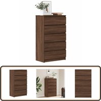 Vidaxl - Schubladenschrank Braun Eichen-Optik 60x36x103 cm Holzwerkstoff - Sideboard - Holzmöbel - Wohnzimmermöbel - Kommode - Schubladenkommode von VIDAXL