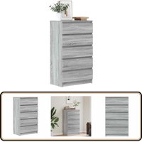 Schubladenschrank Grau Sonoma 60x36x103 cm Holzwerkstoff - Sideboard - Kommode - Schubladenkommode - Wohnzimmermöbel - Grau von VIDAXL