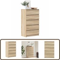 Vidaxl - Schubladenschrank Sonoma-Eiche 60x36x103 cm Holzwerkstoff - Sideboard - Kommode - Möbelstück - Wohnzimmertisch - Schuhschrank von VIDAXL