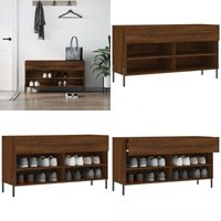 Schuhbank Braun Eichen-Optik 102x35x55 cm Holzwerkstoff - Schuhschrank - Schuhbank - Eiche Optik - Wohnzimmermöbel - Garderobe - Home & Living von VIDAXL