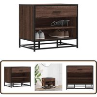 Schuhbank Braun Eichen-Optik 60x40x53,5 cm Holzwerkstoff Metall - Vidaxl von VIDAXL