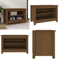 Vidaxl - Schuhbank Honigbraun 70x38x45,5 cm Massivholz Kiefer - Schuhbank - Schuhregal - Massivholzmöbel - Kiefernholz Möbel - Garderobe - Home & von VIDAXL