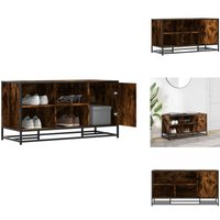 Schuhbank Räuchereiche 100x40x53,5 cm Holzwerkstoff und Metall - Schuhbank - Schuhbänke - Flurbank - Dielenbank von VIDAXL