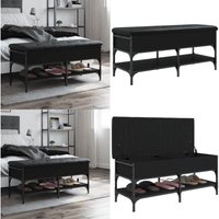 Schuhbank Schwarz 102x42x45 cm Holzwerkstoff - Schuhbank - Garderobe - Eingangsbereich Möbel - Flurbank - Aufbewahrungsbox - Home & Living von VIDAXL