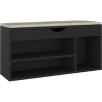 Schuhbank,Sitzbank mit Kissen Schwarz 104x30x49 cm Holzwerkstoff vidaXL von BONNEVIE