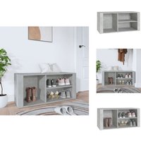 Schuhregal Betongrau 100x35x45 cm Holzwerkstoff - Schuhschrank - Schuhregal - Holzwerkstoff Möbel - Garderobe - Flurmöbel von VIDAXL