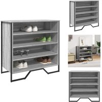 Schuhregal Grau Sonoma 80x38x78 cm Holzwerkstoff - Schuhregal - Schuhregale - Schuhschrank - Schuhaufbewahrung von VIDAXL