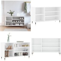 Schuhregal Hochglanz-Weiß 102x36x60 cm Holzwerkstoff - Schuhschrank - Schuhregal - Holzwerkstoffmöbel - Garderobe - Aufbewahrungsbox - Home & Living von VIDAXL