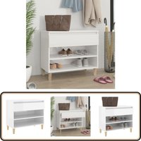 Schuhregal Hochglanz-Weiß 70x36x60 cm Holzwerkstoff - Schuhschrank - Schuhregal - Garderobe - Flurmöbel - Holzwerkstoff Schuhregal Hochglanz-Weiß 70x36x60 cm Holzwerkstoff - Schuhschrank - Schuhregal - Garderobe - Flurmöbel - Holzwerkstoff von VIDAXL
