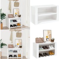 Schuhregal Hochglanz-Weiß 75x35x45 cm Holzwerkstoff - Schuhregal - Schuhschrank - Holzwerkstoff Möbel - Garderobe - Aufbewahrungssystem - Home & von VIDAXL