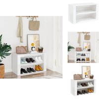 Schuhregal Hochglanz-Weiß 75x35x45 cm Holzwerkstoff - Schuhregal - Schuhschrank - Holzwerkstoff Möbel - Garderobe - Aufbewahrungssystem Schuhregal Hochglanz-Weiß 75x35x45 cm Holzwerkstoff - Schuhregal - Schuhschrank - Holzwerkstoff Möbel - Garderobe - Aufbewahrungssystem von VIDAXL
