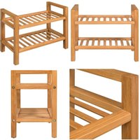 Vidaxl - Schuhregal mit 2 Etagen 50x27x40 cm Massivholz Eiche - Schuhregal - Eichenholzhut Regal - Garderobe - Schrank - Schuhorganisation - Home & Vidaxl - Schuhregal mit 2 Etagen 50x27x40 cm Massivholz Eiche - Schuhregal - Eichenholzhut Regal - Garderobe - Schrank - Schuhorganisation - Home & von VIDAXL