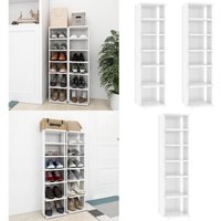 Schuhschränke 2 Stk. Hochglanz-Weiß 27,5x27x102 cm - Schuhschrank - Schuhregal - Garderobe - Aufbewahrung - Wohnraumorganisation - Home & Living von VIDAXL