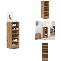 Schuhschrank Artisan-Eiche 32x35x92 cm Holzwerkstoff - Schuhschrank - Schuhschränke - Schuhaufbewahrung - Schuhorganizer von VIDAXL