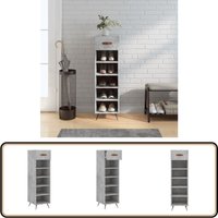 Vidaxl - Schuhschrank Betongrau 30x35x105 cm Holzwerkstoff - Schuhschrank - Garderobe - Einbauschrank - Regal - Wohnzimmermöbel von VIDAXL