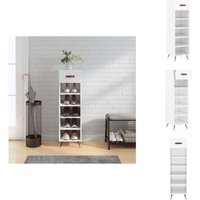 Schuhschrank Hochglanz-Weiß 30x35x105 cm Holzwerkstoff - Schuhschrank - Holzwerkstoffmöbel - Garderobe - Einbauschrank - Weißer Schuhschrank von VIDAXL