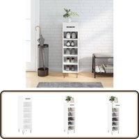 Schuhschrank Hochglanz-Weiß 30x35x105 cm Holzwerkstoff - Schuhschrank - Holzwerkstoffmöbel - Garderobe - Einbauschrank - Wohnraumorganisation von VIDAXL
