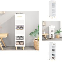 Schuhschrank Hochglanz-Weiß 30x35x105 cm Holzwerkstoff - Schuhschrank - Schuhregal - Holzwerkstoffmöbel - Garderobe - Aufbewahrungssystem von VIDAXL