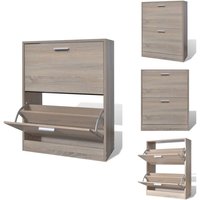 Schuhschrank Holz in Eichen-Optik mit 2 Schuhkippern - Schuhschrank - Eichenmöbel - Garderobe - Schuhregal - Aufbewahrungsbox Schuhschrank Holz in Eichen-Optik mit 2 Schuhkippern - Schuhschrank - Eichenmöbel - Garderobe - Schuhregal - Aufbewahrungsbox von VIDAXL