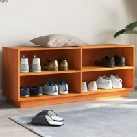 vidaXL Schuhschrank Wachsbraun 110x34x45 cm Massivholz Kiefer vidaXL Schuhschrank Wachsbraun 110x34x45 cm Massivholz Kiefer von VIDAXL