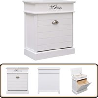 Schuhschrank Weiß 50 x 28 x 58 cm Paulownia Holz - Schuhschrank - Flurmöbel - Schuhregal - Schuhorganisation - Stauraum Schuhschrank Weiß 50 x 28 x 58 cm Paulownia Holz - Schuhschrank - Flurmöbel - Schuhregal - Schuhorganisation - Stauraum von VIDAXL