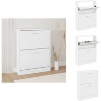 Schuhschrank Weiß 59x17x81 cm Holzwerkstoff - Schuhschrank - Schrank - Holzwerkstoff - Garderobe - Einbauschrank von VIDAXL