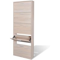 Schuhschrank mit 5 Schuhkippern Holz Eichen-Optik vidaXL789533 von BONNEVIE